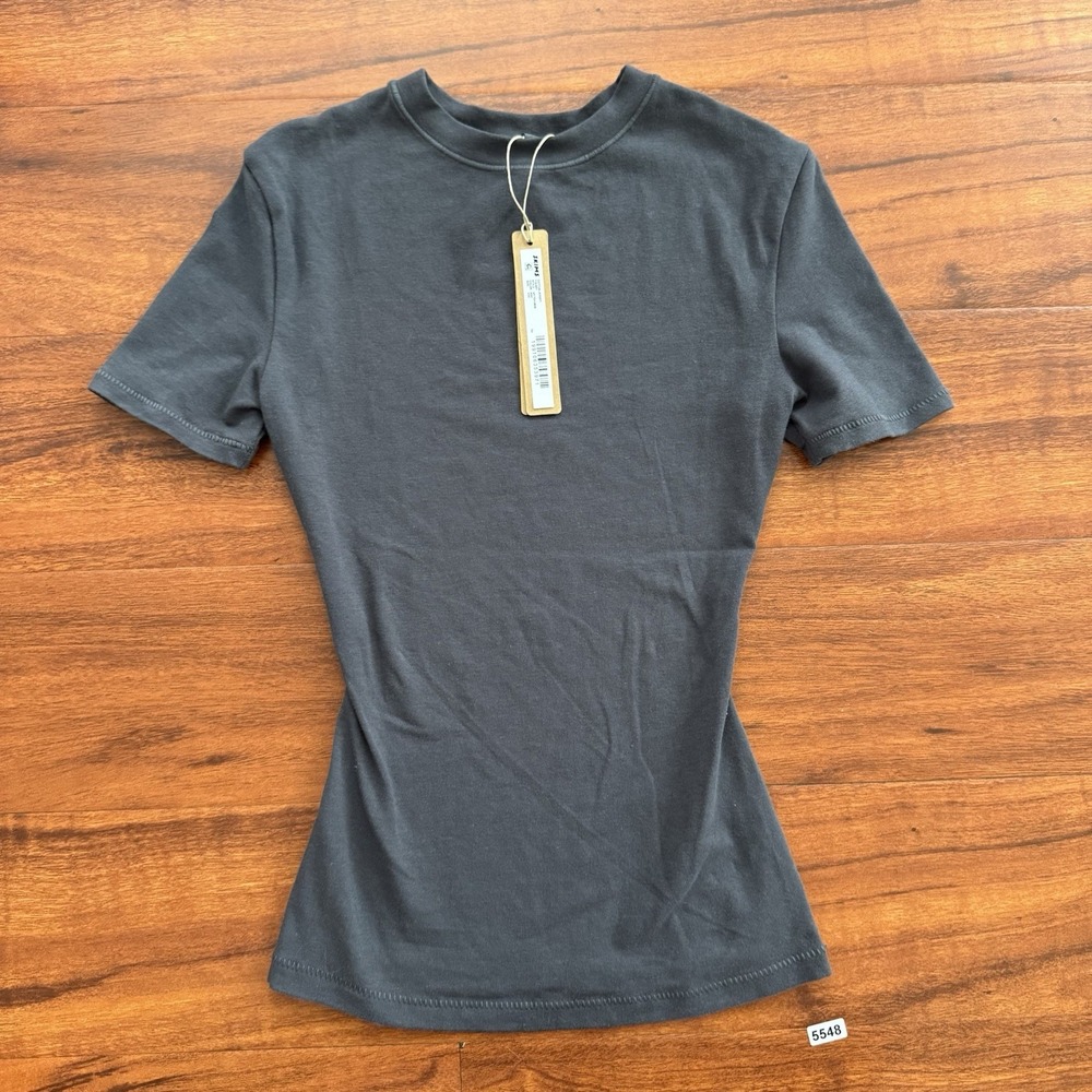 NWT Skims Cotton Jersey T-Shirt In Ash (Gray) Size XXS